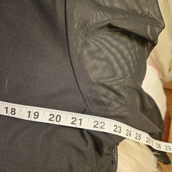 Kozan black midi-length dress, sheer overlay 2x - Picture 6 of 8